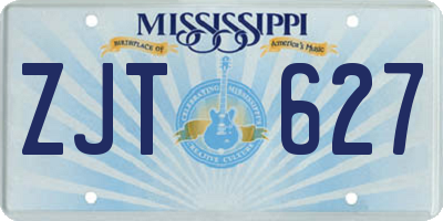 MS license plate ZJT627