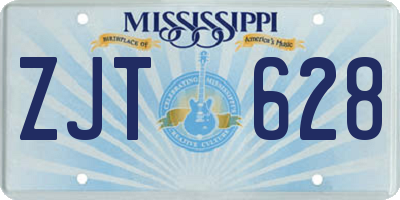 MS license plate ZJT628