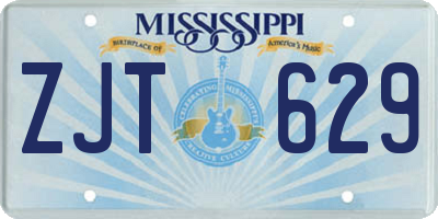 MS license plate ZJT629