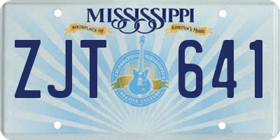 MS license plate ZJT641