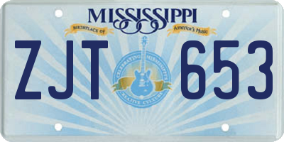 MS license plate ZJT653
