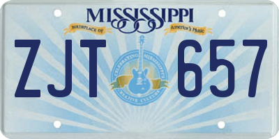 MS license plate ZJT657