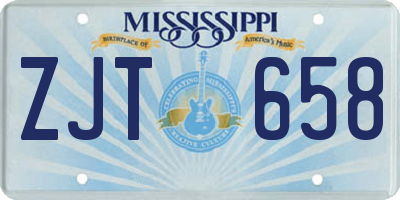 MS license plate ZJT658