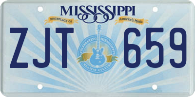 MS license plate ZJT659
