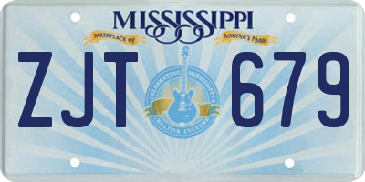 MS license plate ZJT679