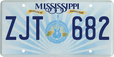 MS license plate ZJT682