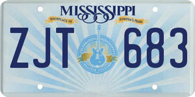 MS license plate ZJT683