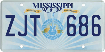 MS license plate ZJT686