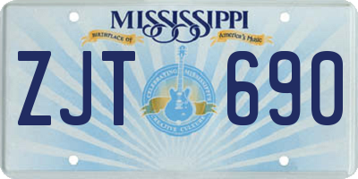 MS license plate ZJT690