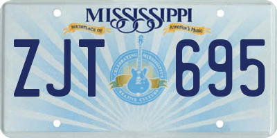 MS license plate ZJT695