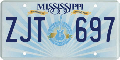 MS license plate ZJT697