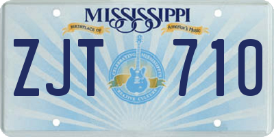 MS license plate ZJT710