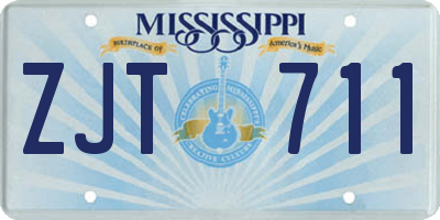 MS license plate ZJT711