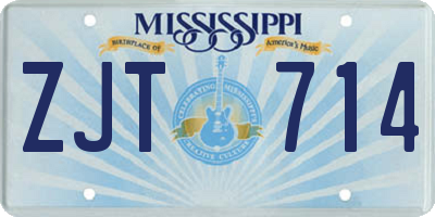 MS license plate ZJT714
