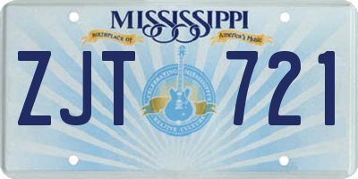 MS license plate ZJT721