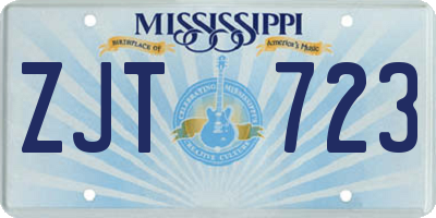 MS license plate ZJT723