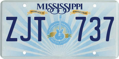 MS license plate ZJT737