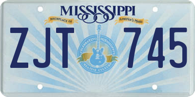MS license plate ZJT745