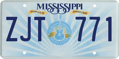MS license plate ZJT771