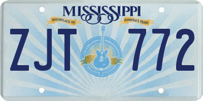 MS license plate ZJT772