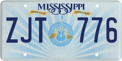 MS license plate ZJT776