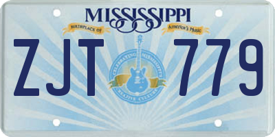 MS license plate ZJT779