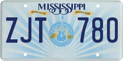 MS license plate ZJT780