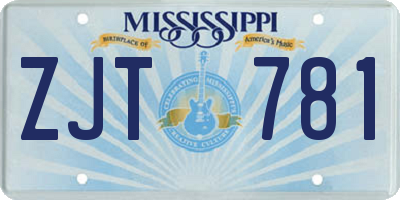 MS license plate ZJT781