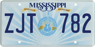 MS license plate ZJT782