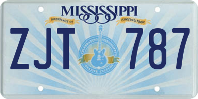 MS license plate ZJT787
