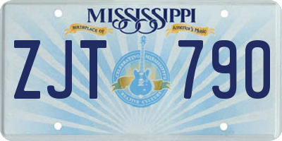 MS license plate ZJT790