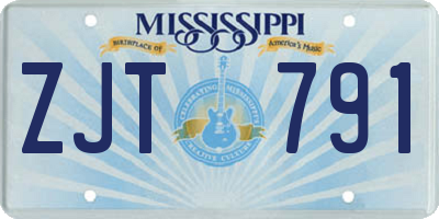 MS license plate ZJT791