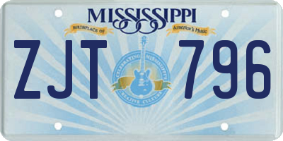 MS license plate ZJT796