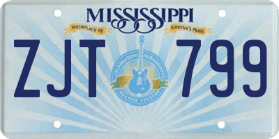 MS license plate ZJT799