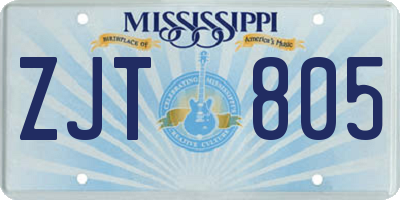 MS license plate ZJT805