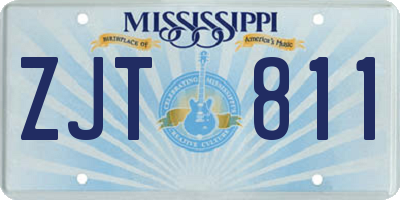 MS license plate ZJT811