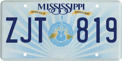 MS license plate ZJT819