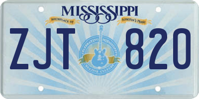 MS license plate ZJT820