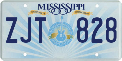 MS license plate ZJT828