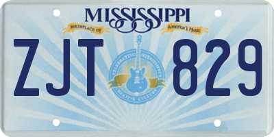 MS license plate ZJT829
