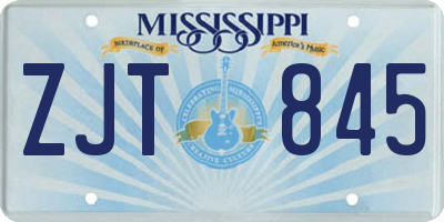 MS license plate ZJT845