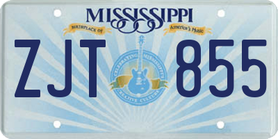 MS license plate ZJT855