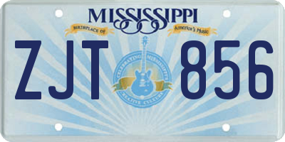 MS license plate ZJT856