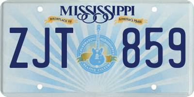 MS license plate ZJT859