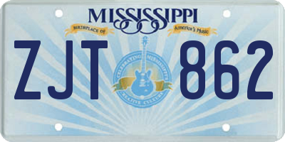 MS license plate ZJT862