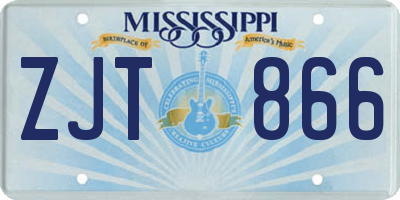 MS license plate ZJT866