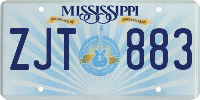 MS license plate ZJT883