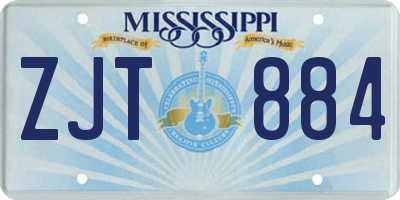 MS license plate ZJT884