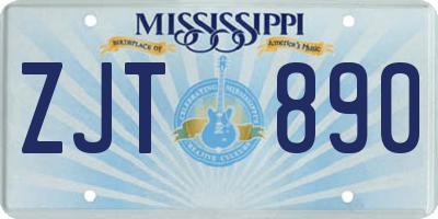 MS license plate ZJT890