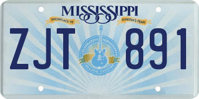 MS license plate ZJT891